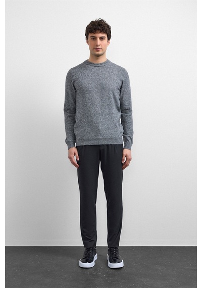 Back And Bond Gri Regular Fit Bisiklet Yaka Triko Kazak