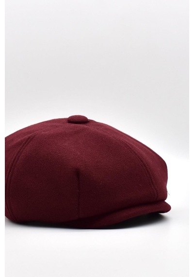 Külah Erkek Dökümlü Kışlık Newsie Kasket Premium Irish Flat Cap Şapka - Bordo