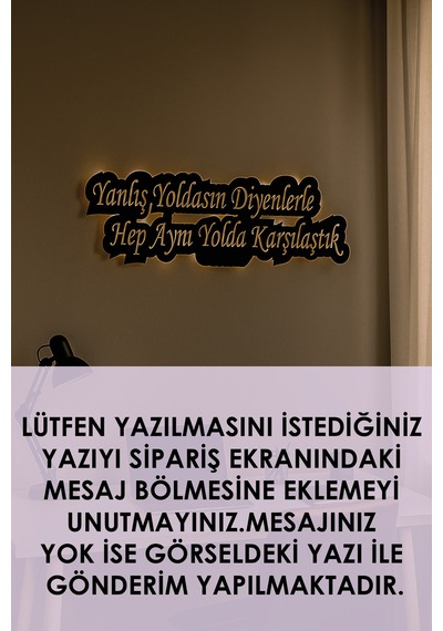 Led Işıklı Kişiye Özel Yazılar Dekoratif Tablo Duvar Dekorlu Gece Lambası Sarı - 787184651 Sarı