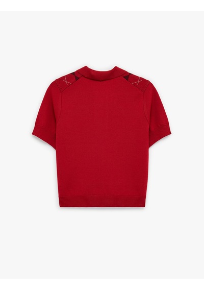 Koton Kısa Kollu Polo Yaka Baklava Desenli Triko Kazak Kırmızı Desenli 6sak90148ht Kırmızı Desenli Koton Kısa Kollu Polo Yaka Baklava Desenli Triko Kazak Kırmızı Desenli 6sak90148ht Kırmızı Desenli