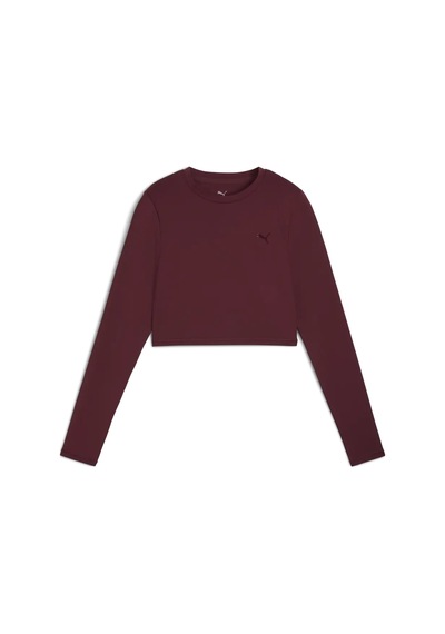 Puma W Puma Shape Cropped Ls Bordo Kadın Antrenman T-shirt