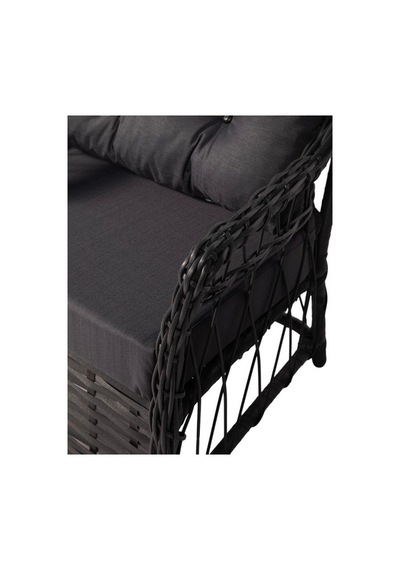 Dora Garden Home Inci 2+1+1 Rattan Bahçe Takımı Masalı Antrasit