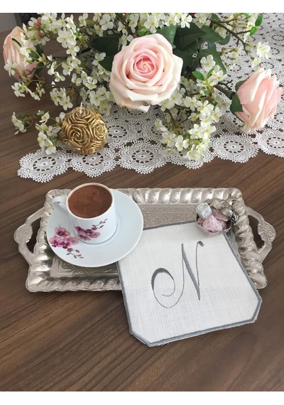 Kişiye Özel Nakışlı N Harfi Söz Nişan Peçetesi