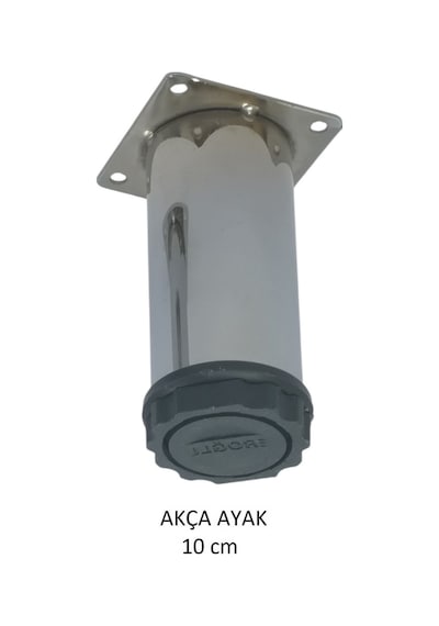 Akça Ayak, Baza, Yatak, Koltuk, Kanepe, Masa, Puf, Sehpa Tv Ünitesi Ayarlanabilir Metal Ayak 10 Cm Krom