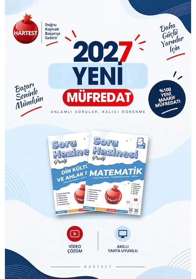 Nartest Yayınevi 2027 5. Sınıf Din Kültürü Ve Ahlak Bilgisi + Matematik Yeni Müfredat Bağlam Temelli Soru Hazinesi Seti 2 Kitap