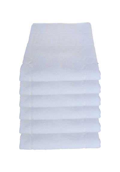 6 Lı Ayak İzli Banyo Pamuklu Ayak Havlusu 50x70 Cm Beyaz