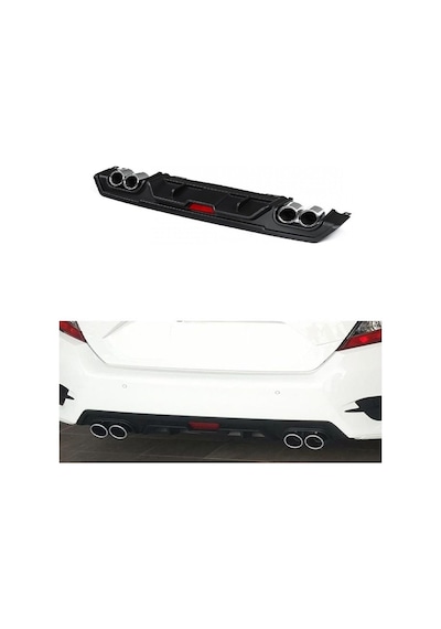 Honda Civic Fc5 Turbo Difüzör 2017 Arka Tampon Eki Siyah