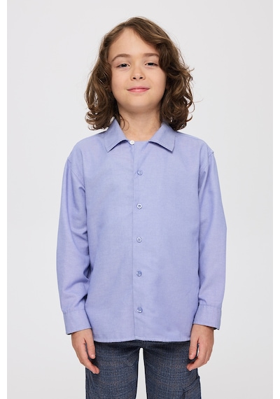 Panço Erkek Çocuk Mavi Oxford Gömlek 2421BK06004