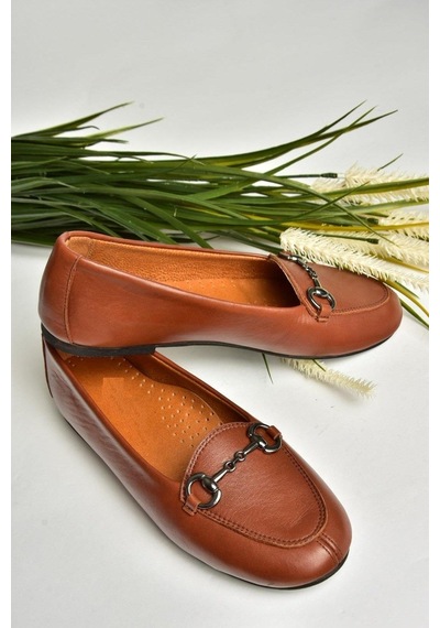 Fox Shoes R667001403 Taba Hakiki Deri Babet Taba Fox Shoes R667001403 Taba Hakiki Deri Babet Taba