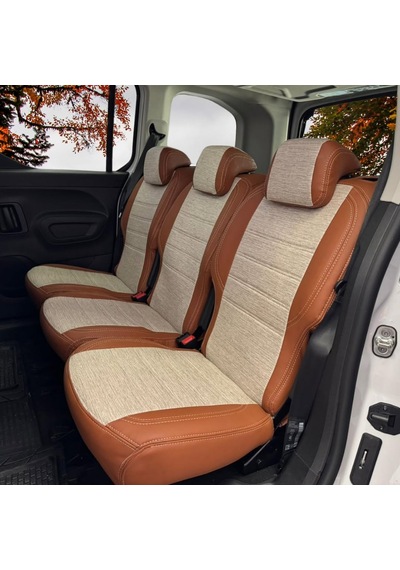 Opel Combo Uyumlu Araca Özel Oto Koltuk Kılıfı 158559 Taba-bej