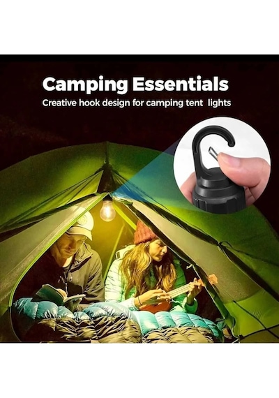 Taşınabilir Şarjlı Led Ampül Outdoor Kamp Bahçe Lambası 10w Askılı Kırılmaz Led Işık