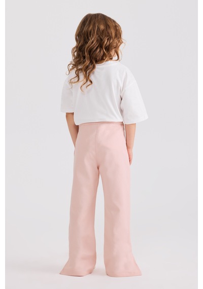 Panço Kız Çocuk Süs Cepli Pembe Pantolon