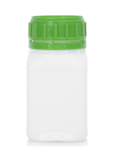 Borox Plastik Kare Şişe Yeşil Kilit Kapaklı Sızdırmaz Numune şişesi 5 x 250 ML