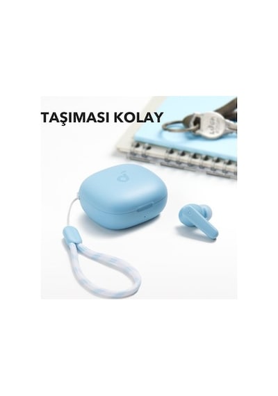30 Saat Çalma Süresine Sahip Kulak İçi Bluetooth Kulaklık, Mavi