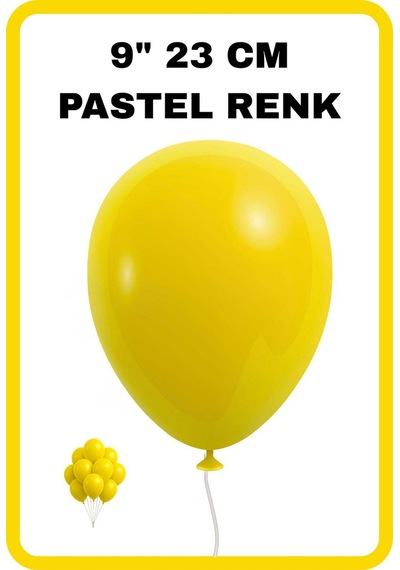 Pastel Balon 9 İnc 23 Cm Helyum Uyumlu 10 Adet Doğum Günü Kutlama Parti Süs Malzemesi Sarı