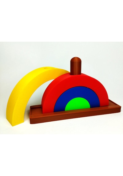 Meydora Montessori Gökkuşağı Dizme Oyuncağı Renk Eşleştirme Ve Sıralama Eğitici Oyuncak 3+ Yaş