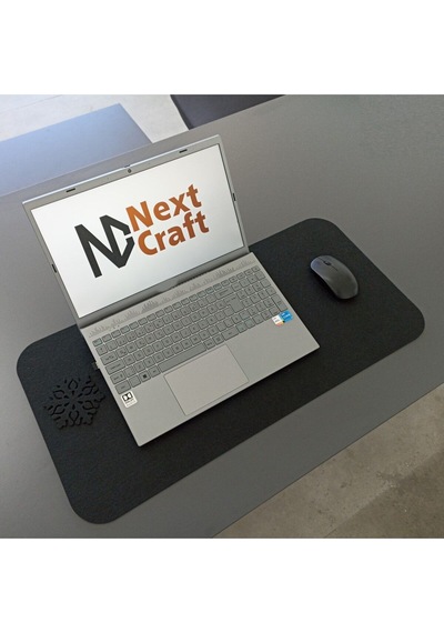 Keçe Bilgisayar Mouse Pedi Masa Üstü Düzenleyici Mat 70x32 Cm Siyah Ok