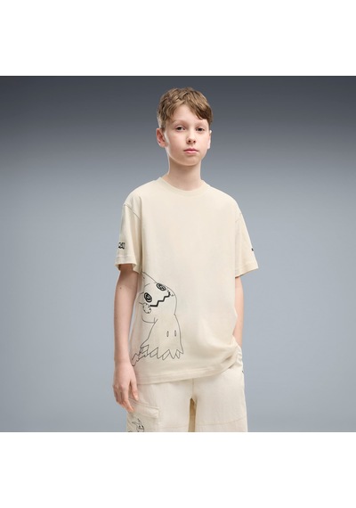 Puma X Pokemon Genç Geniş Kesim Grafik Detaylı Tişört 634944 87 Beyaz
