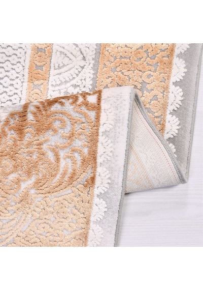 Çam Halı Crea Plus Galaxy Blossom 13416 Gri Taba Eskitme Klasik Desenli Makine Halısı