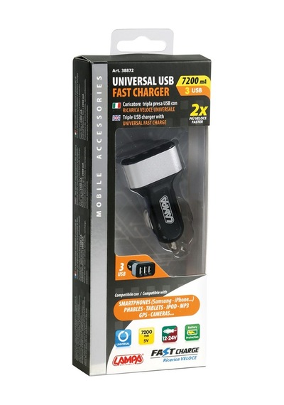 Lampa 3 Usb Hızlı Şarj Soketi 7200mA 12/24V 38872