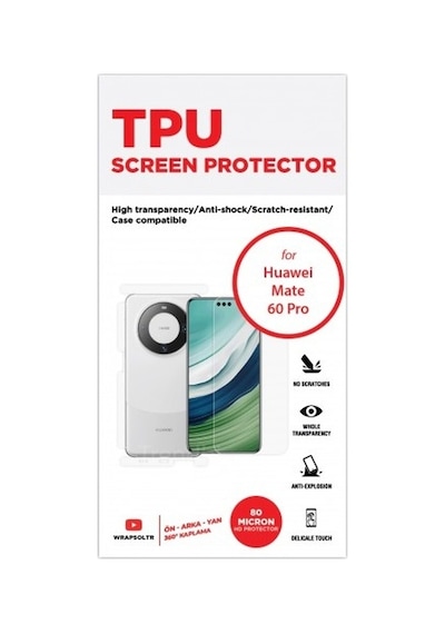 Huawei Mate 60 Pro Ön, Arka Ve Yan 360 Derece Tam Kaplama Tpu Film