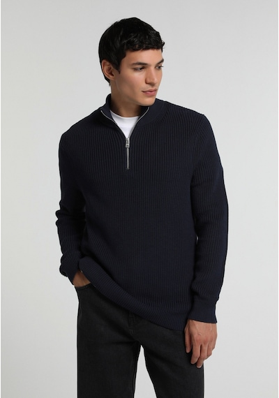 Colin's Colins Regular Fit High Neck Jakarlı Erkek Lacivert Kazak Cl1076440 Q1.v2 Nav