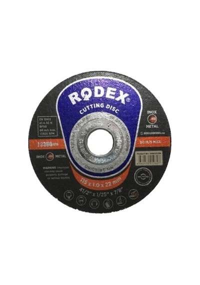 Rodex 115mm İnox Metal Kesici Taş Metal Çelik Kesici Taş 6adet