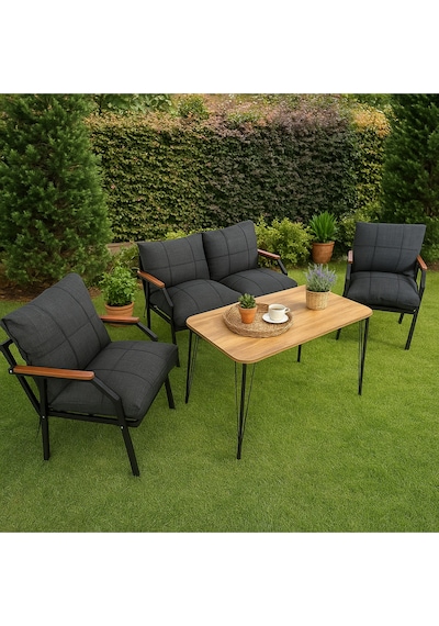 Ard & Garden Linda 211 Masalı Antrasit Fermuarlı Bahçe Balkon Takımı, Cafe, Salon - Metal Kanepe Koltuk Takımı Antrasit Ard & Garden Linda 211 Masalı Antrasit Fermuarlı Bahçe Balkon Takımı, Cafe, Salon - Metal Kanepe Koltuk Takımı Antrasit