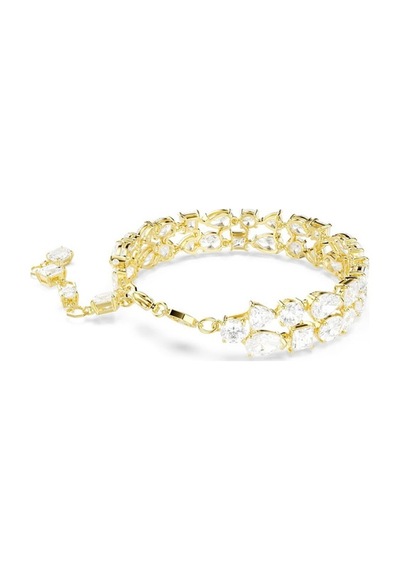Swarovski Mesmera Bracelet, Mixed Cuts, White, Gold-tone Plated Gold