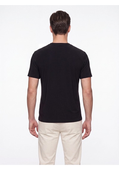 Efor Comfort Fit Pamuklu Bisiklet Yaka Siyah Tişört Ts 929