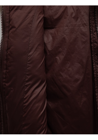 Koton Dik Yaka Kolsuz Fermuarlı Su İtici Crop Şişme Yelek Bordo 6wak20089ew Bordo