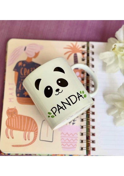 Panda Tasarımlı Kupa Beyaz - Çok Renkli