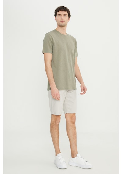 AC&Co / Altınyıldız Classics Erkek Hakı Pamuklu Slim Fit Dar Kesim Bisiklet Yaka Tişört Haki