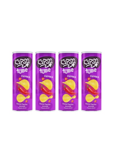 Cipso Tube Paprika Aromalı Cips 160 Gr X 4 Adet