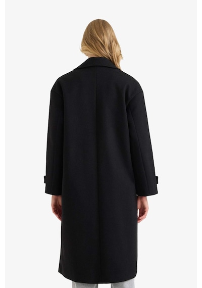 Defacto Regular Fit Düğmeli Uzun Kaşe Kaban F1197ax25wnbk27 Siyah-bk27
