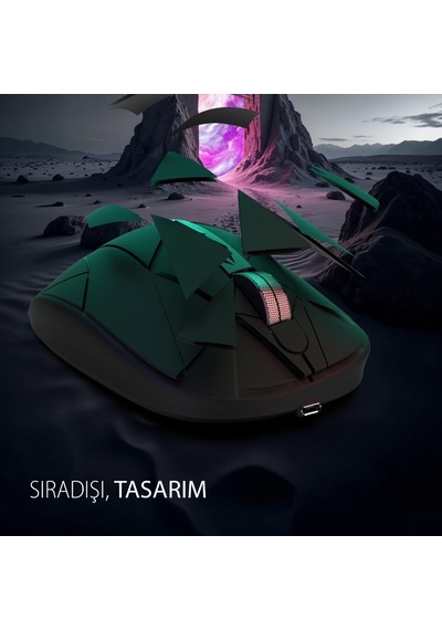 Inca-ınca Iwm-551 Rechargeable 4 Led İlluminated Silent Wireless Mouse Sessiz Micro Usb Kablo Usb+ Type C Desteği Çift Alıcı 2.4ghz Kablosuz Fare Dpı 800 1200 1600 400mah