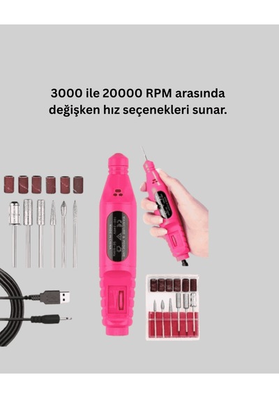 Elektrikli Manikür Pedikür Törpü Seti 6 Başlıklı 97908581