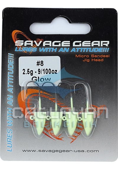 Savage Gear Lrf Micro Sandeel Jigghead 1,5G -8 4Pcs Glow Suni Yem (375199139)