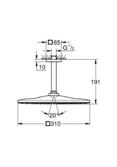 Grohe Rainshower Mono 310 Cube Tepe Duşu Seti 142 Mm, Tek Akışlı - 26566a00 Nikel