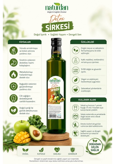 Detox Sirkesi 500 Ml - Uzun Fermente