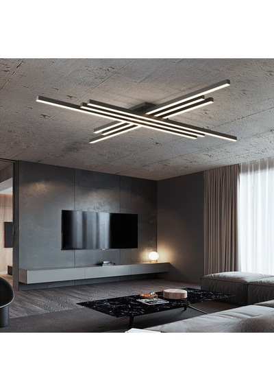 Siyah3 Işık Rengi 3 Led Tavan Lambası,avize,modern Aydınlatma,dekoratif Işık Siyah