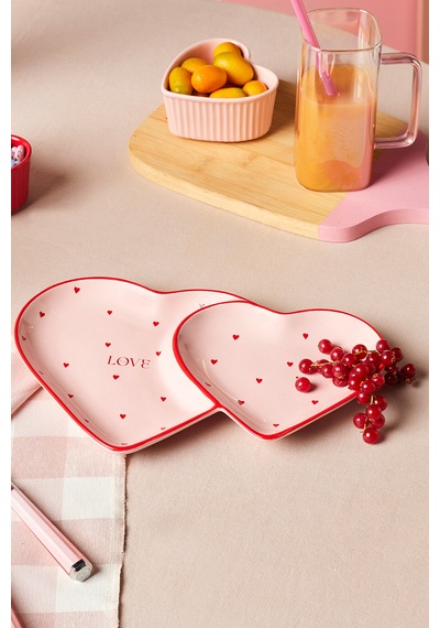 Karaca Heart To Heart Kalp Detaylı Sunumluk 26 Cm Pembe