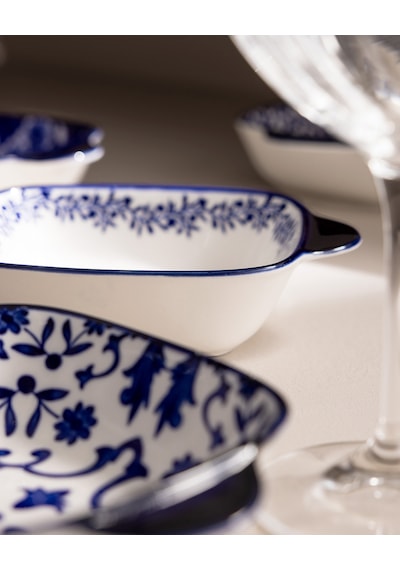 Reve Bleu Vista Kare Tabak Seti - 17 Cm - Mavi/beyaz 8684427358450 Çok Renkli
