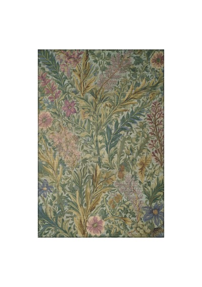 Garden 807 Yeşil Çiçekli Vintage Halı Yıkanabilir Dokuma Taban İnce Halı Oturma Odası Salon Halısı Yeşil Pembe