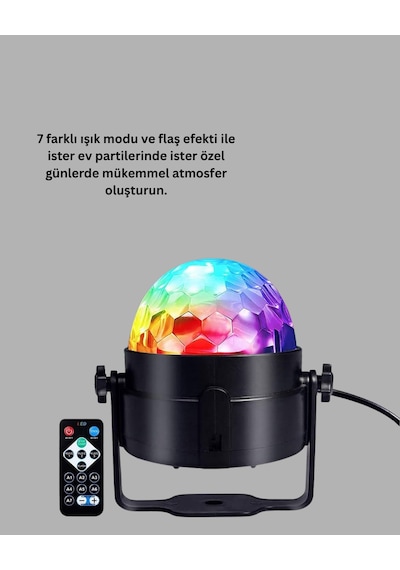 Müzik Sensörlü Renkli Led Parti Işığı Renkli