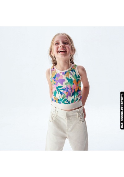 Xo Kids Kız Beli Büzgülü Pantolon 4-8 Yaş 54713 Kpnt09079 Krem