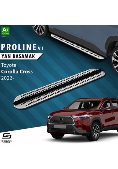 S-dizayn Toyota Corolla Cross Oem Still Pro V2 Aluminyum Yan Basamak 183 Cm 2022 Üzeri A+ Kalite