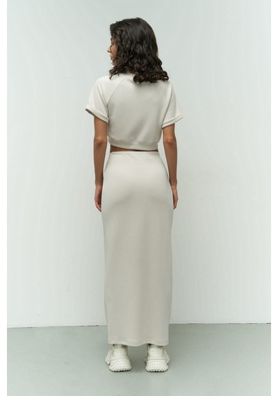 Mai Collection Mai Studios Co. Paloma Bej Crop Etek Takım Bej