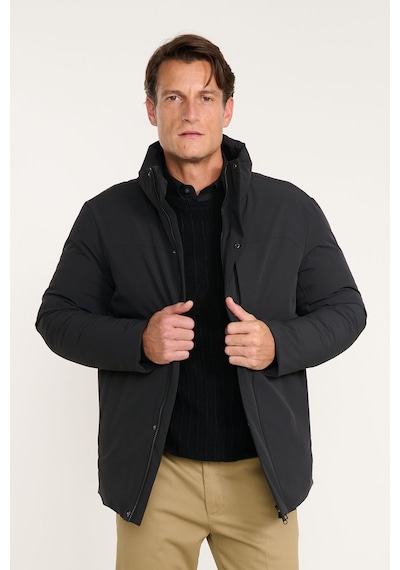 Ac&Co / Altınyıldız Classics Erkek Sıyah Standart Fit Normal Kesim Dik Yaka Fermuarlı Fleto Cepli Kaban Siyah Ac&Co / Altınyıldız Classics Erkek Sıyah Standart Fit Normal Kesim Dik Yaka Fermuarlı Fleto Cepli Kaban Siyah