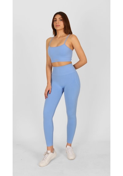 Nature The Brand Ntb Yüksek Bel Dikişsiz Kalça Toparlayıcı Spor Tayt,fitness, Yoga, Pilates, Antrenman, Seamless Mavi